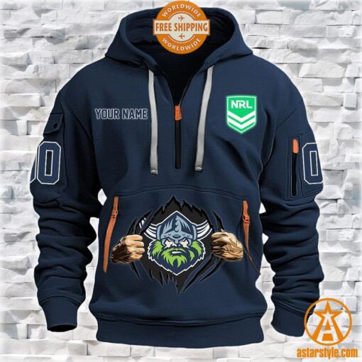 Canberra Raiders CUSTOM Half Zip Heavy Hoodie