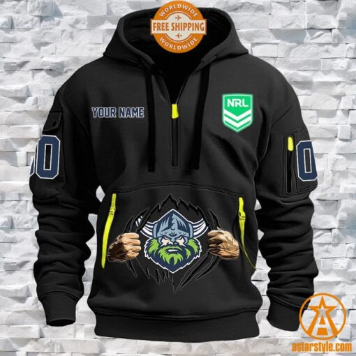 Canberra Raiders CUSTOM Half Zip Heavy Hoodie