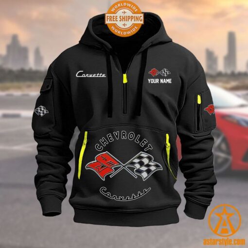 Chevrolet Corvette Half Zip Heavy Hoodie