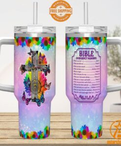 Christian Cross Faith Bible Emergency Numbers Tumbler