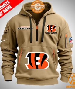 Cincinnati Bengals personalized Half Zip Heavy Hoodie