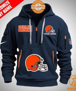 Cleveland Browns personalized Half Zip Heavy Hoodie