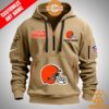 Cleveland Browns Personalized Half Zip Heavy Hoodie You Look Lazy