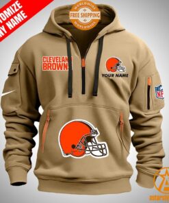 Cleveland Browns personalized Half Zip Heavy Hoodie