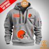 Cleveland Browns Personalized Half Zip Heavy Hoodie Nice Shot Bro