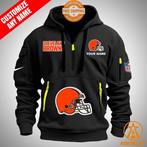 Cleveland Browns personalized Half Zip Heavy Hoodie