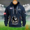 Collingwood Magpies AFL Half Zip Heavy Hoodie Cutting dash