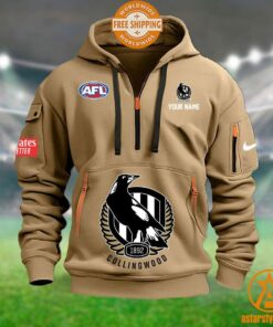 Collingwood Magpies AFL Half Zip Heavy Hoodie