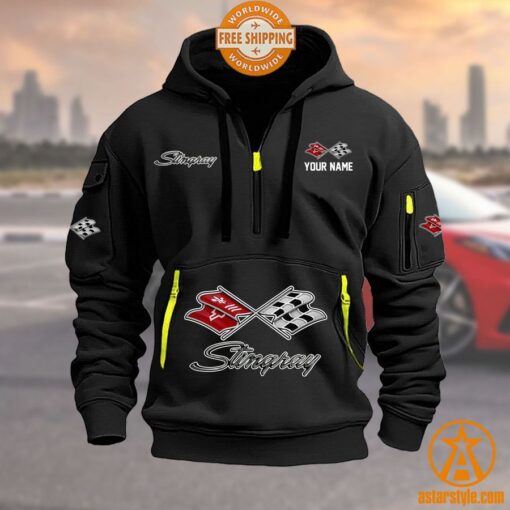 Corvette Stingray Half Zip Heavy Hoodie