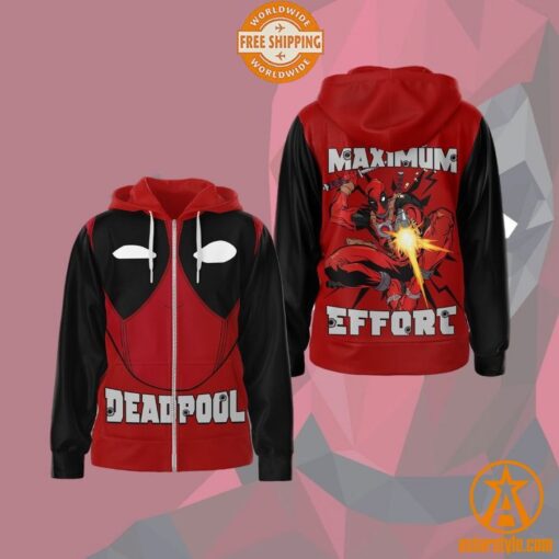 Deadpool Maximum Effort Zip Hoodie