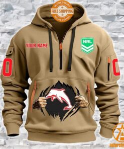 Dolphins NRL CUSTOM Half Zip Heavy Hoodie