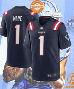 Drake Maye New England Patriots 2024 NFL Draft First Round Pick Player Navy Jersey