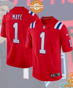 Drake Maye New England Patriots 2024 NFL Draft First Round Pick Player Red Jersey