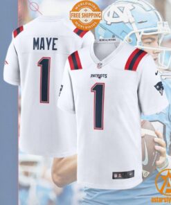 Drake Maye New England Patriots 2024 NFL Draft First Round Pick Player White Jersey