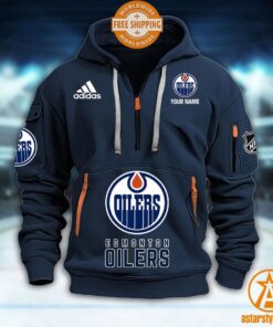 Edmonton Oilers NHL Half Zip Heavy Hoodie