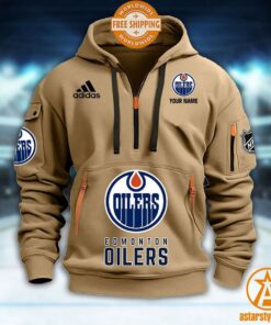 Edmonton Oilers NHL Half Zip Heavy Hoodie