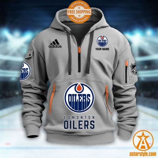 Edmonton Oilers NHL Half Zip Heavy Hoodie