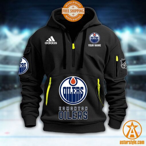 Edmonton Oilers NHL Half Zip Heavy Hoodie