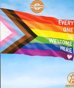 Everyone is Welcome Here LGBT Flag