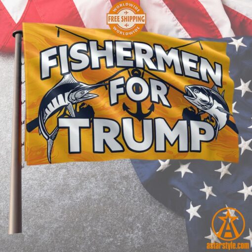 Fisherman For Trump Flag