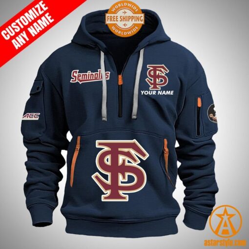 Florida State Seminoles personalized Half Zip Heavy Hoodie