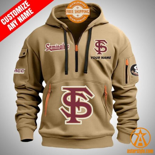 Florida State Seminoles personalized Half Zip Heavy Hoodie