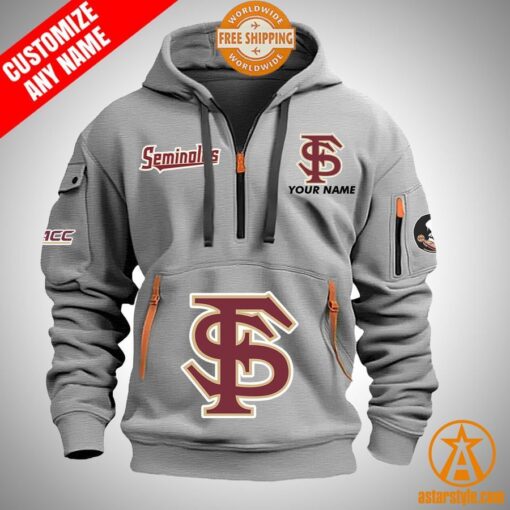 Florida State Seminoles personalized Half Zip Heavy Hoodie