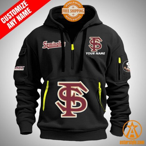 Florida State Seminoles personalized Half Zip Heavy Hoodie