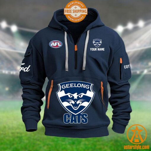 Geelong Cats AFL Half Zip Heavy Hoodie