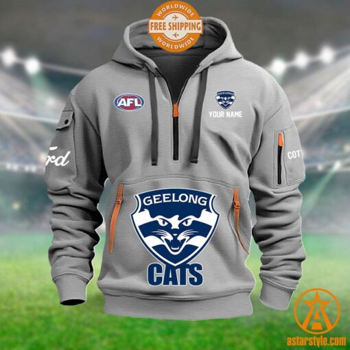 Geelong Cats AFL Half Zip Heavy Hoodie