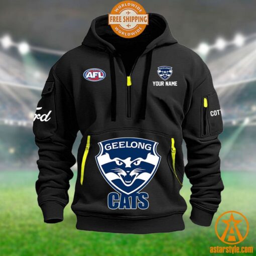 Geelong Cats AFL Half Zip Heavy Hoodie