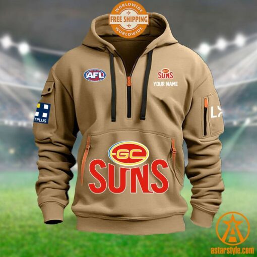 Gold Coast Suns AFL Half Zip Heavy Hoodie