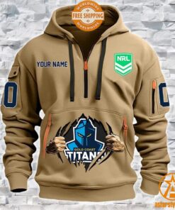 Gold Coast Titans CUSTOM Half Zip Heavy Hoodie