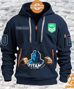 Gold Coast Titans CUSTOM Half Zip Heavy Hoodie