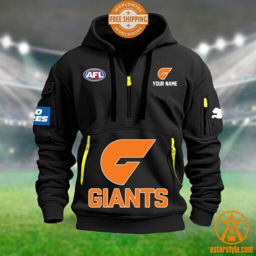 GWS Giants AFL Half Zip Heavy Hoodie