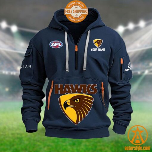 Hawthorn Hawks AFL Half Zip Heavy Hoodie