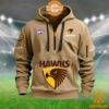 Hawthorn Hawks AFL Half Zip Heavy Hoodie Handsome as usual