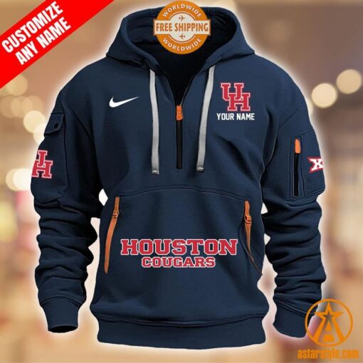 Houston Cougars CUSTOM Half Zip Heavy Hoodie