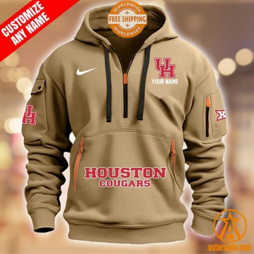 Houston Cougars CUSTOM Half Zip Heavy Hoodie