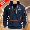 Illinois Fighting Illini CUSTOM Half Zip Heavy Hoodie You look lazy