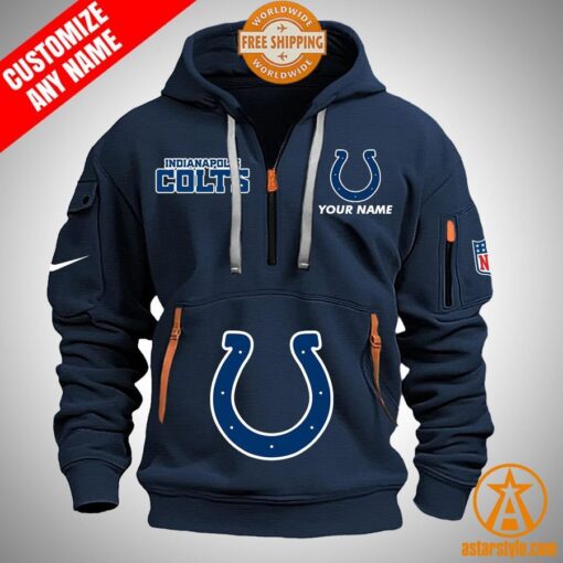 Indianapolis Colts personalized Half Zip Heavy Hoodie