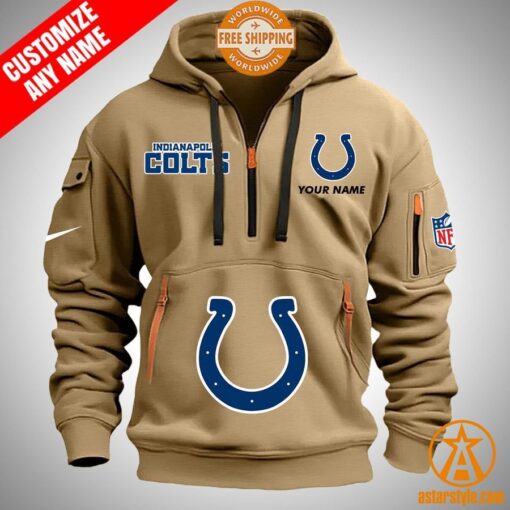 Indianapolis Colts personalized Half Zip Heavy Hoodie