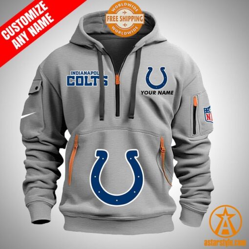 Indianapolis Colts personalized Half Zip Heavy Hoodie