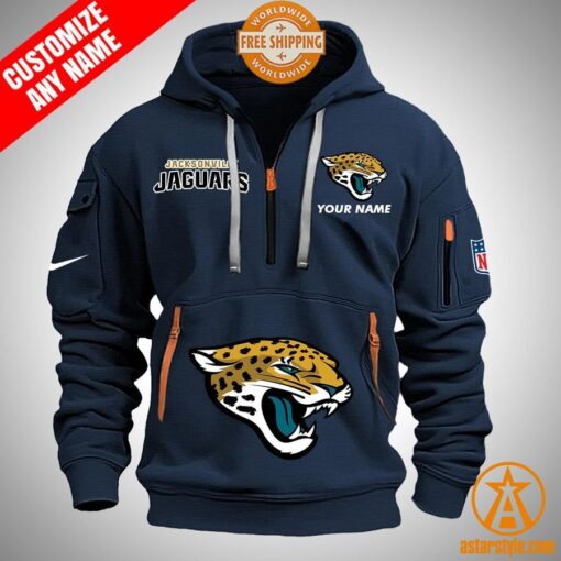 Jacksonville Jaguars personalized Half Zip Heavy Hoodie