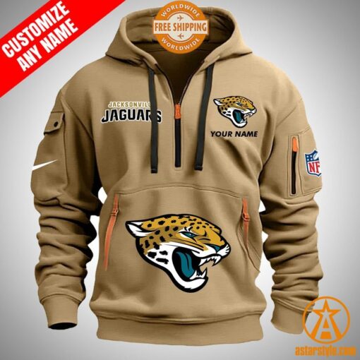 Jacksonville Jaguars personalized Half Zip Heavy Hoodie