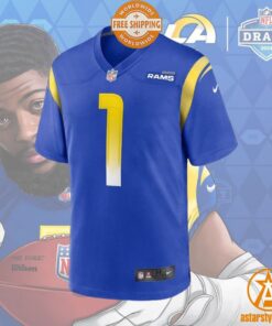 Jared Verse Los Angeles Rams 2024 NFL Draft First Round Pick Player Royal Jersey