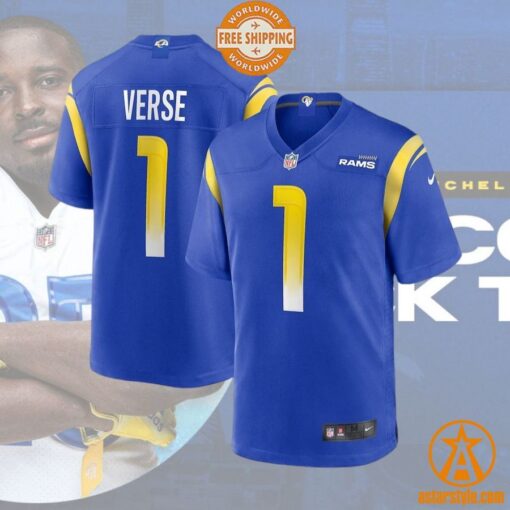 Jared Verse Los Angeles Rams 2024 NFL Draft First Round Pick Player Royal Jersey