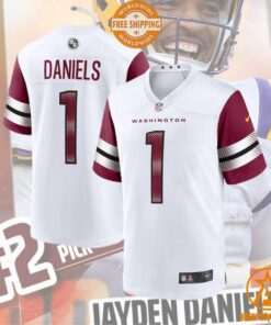 Jayden Daniels Washington Commanders 2024 NFL Draft First Round Pick Player White Jersey