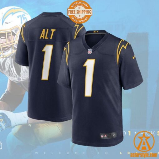 Joe Alt Los Angeles Chargers 2024 NFL Draft First Round Pick Player Navy Jersey