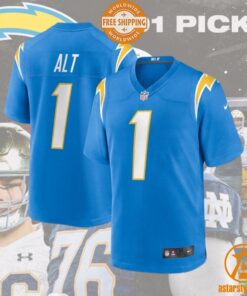 Joe Alt Los Angeles Chargers 2024 NFL Draft First Round Pick Player Powder Blue Jersey